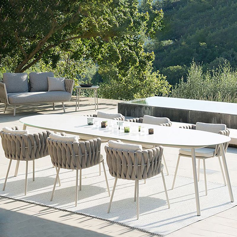 1/2/3/7 Pieces Bistro Table Set Stone and Metal Patio Dining Sets