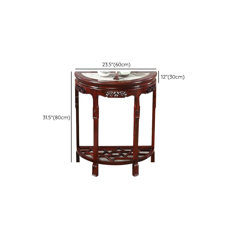 Half Moon Contemporary Console Table Dark Brown Wood Console Sofa Table