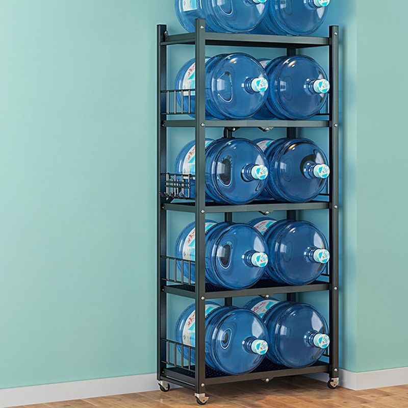 Foldable Bookcase Open Back Bookshelf with Casters for Study Room Office