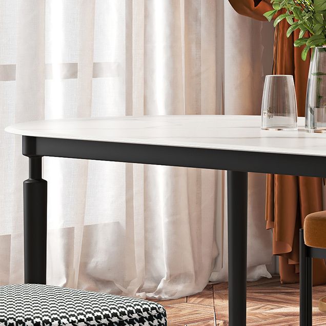 Minimalistischer ovaler Sinterstein Tisch Standard Esstisch für Küche