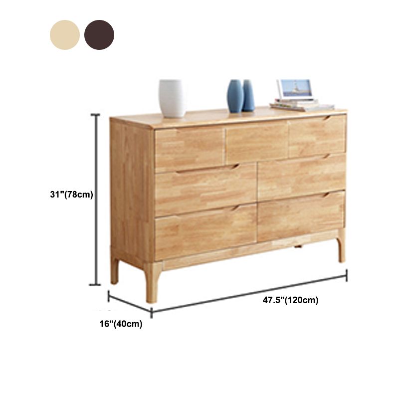 Contemporary Rubber Wood Storage Chest Home Chest with Drawers