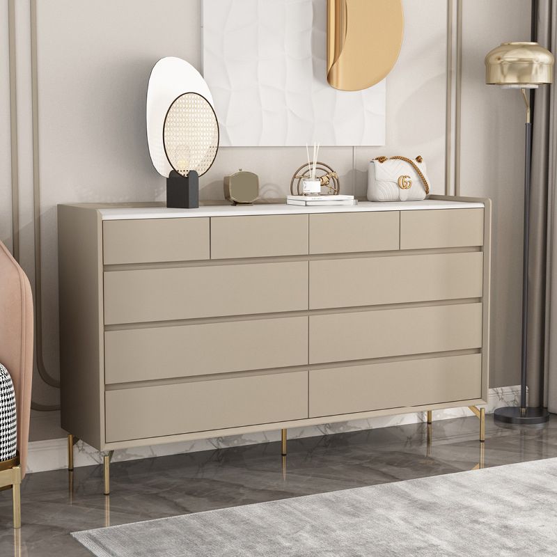 Glam Stone Storage Chest Bedroom 16" Wide Chest in White with Drawers