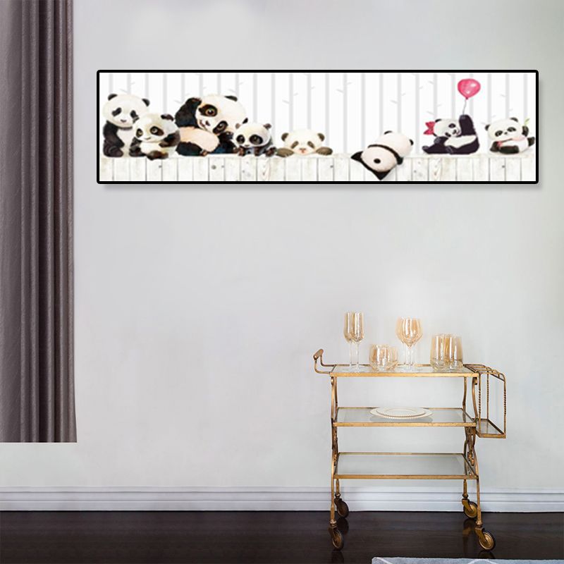 Dessin d'animaux sur toile, couleur Pastel, décoration murale de dessin animé pour chambre d'enfant