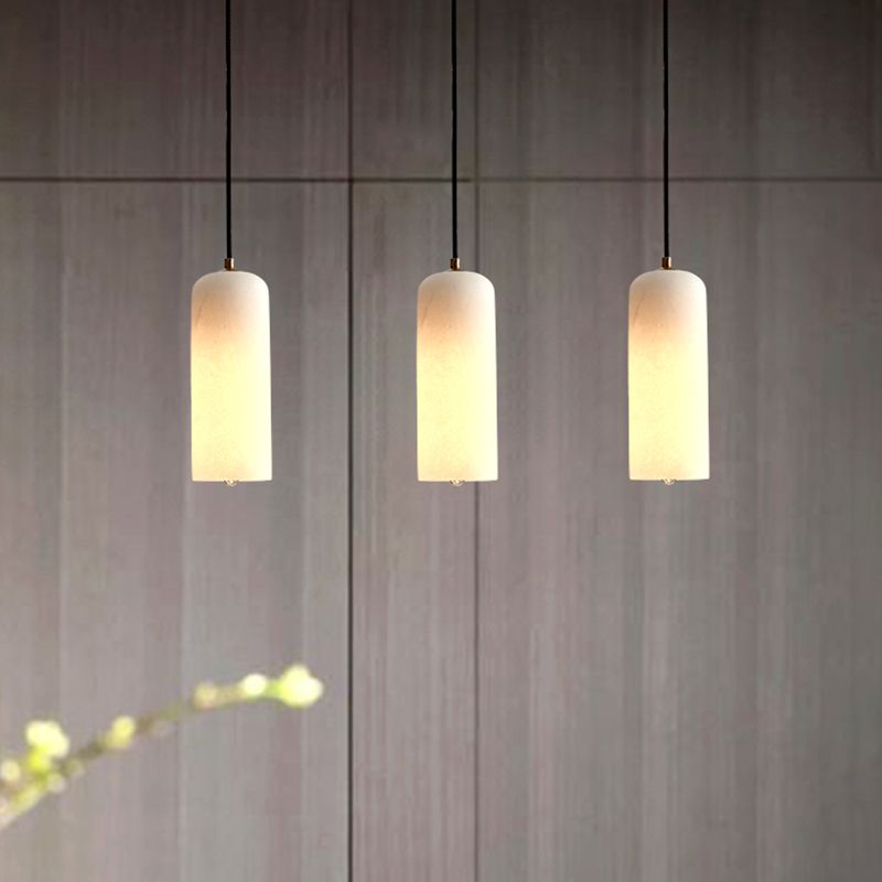 Marble Minimalist Hanging Lamp, Nordic Cylinder Shade Pendant Lighting for Living Room