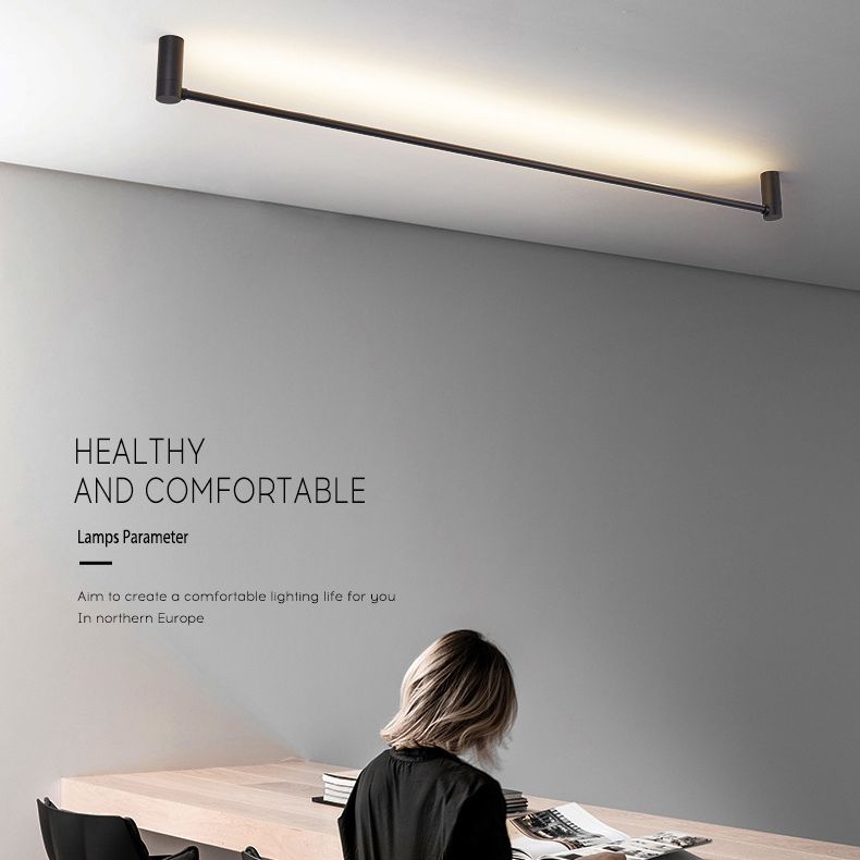 Eenvoud Staaf Gevormde Flush Mount Acryl hal slaapkamer LED flush plafond licht in zwart