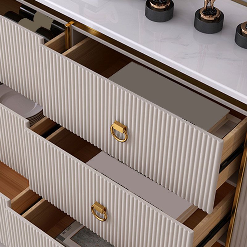 Stone Glam Storage Chest Bedroom Horizontal Chest with Drawers