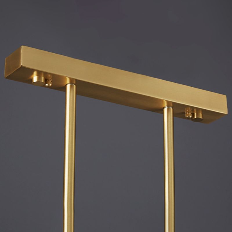 Modern Style Linear Shape Island Lights Crystal 3/5/6 Lights Pendant Light in Gold