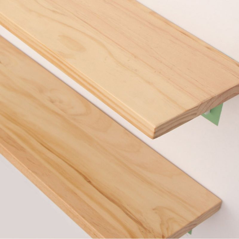 Natural Contemporary Floating Bookshelf Wall Mounted Wooden Shelf