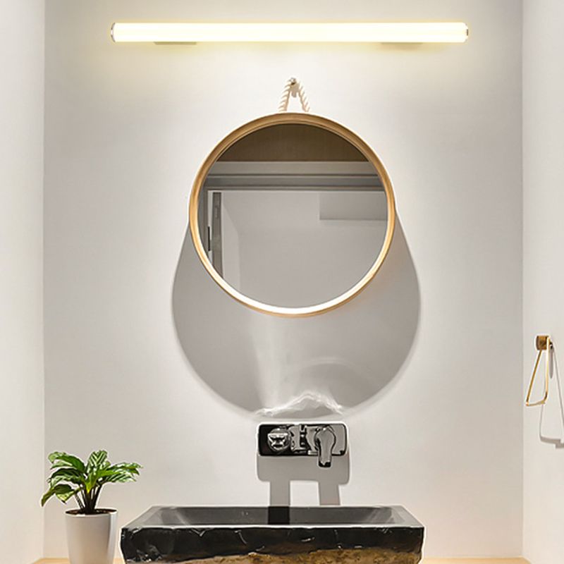 Metal Linear Vanity Lamp Modern 1-Light Vanity Wall Lights in White