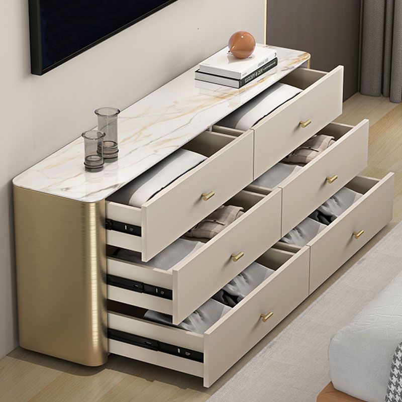 13.65-inch W Classic Glam Storage Chest Stone Storage Chest Dresser