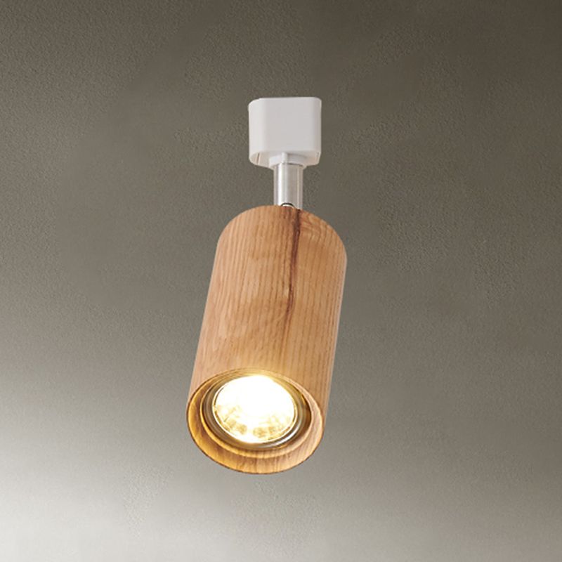 Modernism Ceiling Track Light Wood and Iron Multi - Head Ceiling Semi Flush