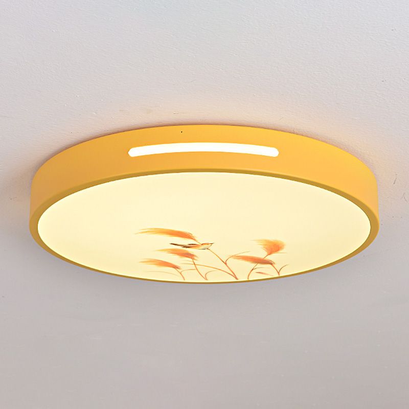 Lampada da soffitto moderna a LED Macaroon in ferro di forma rotonda con montaggio ad incasso per camera da letto