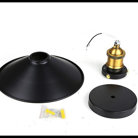 1-Bulb-Untertasse in Form Semi Flush Mount Industrial Black Finish Metall Deckenbeleuchtung