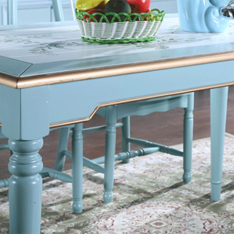 Rustic Style Solid Wood Set of 5 Dinette Table with Armless Chair