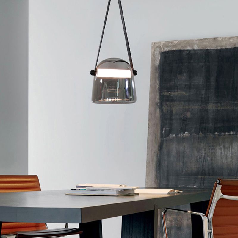 Light a sospensione geometrica a pendente a led artistica moderna con tonalità di vetro