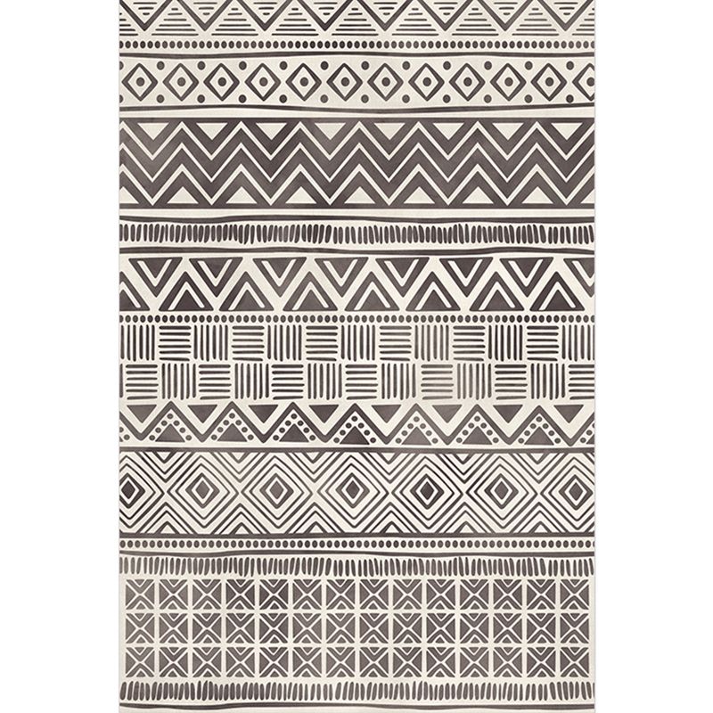 Moroccan Living Room Rug Multi Colored Geometric Printed Carpet Blended Pet Friendly Machine Washable Rug