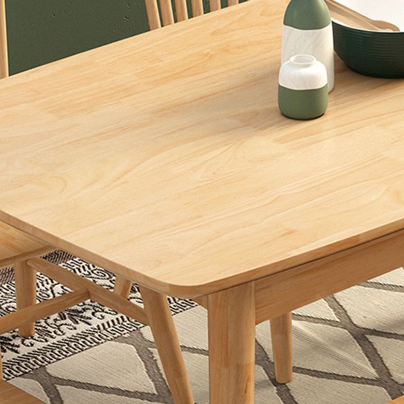 Modern Solid Wood Dining Room Set with Rectangle Home Dining Table Furniture