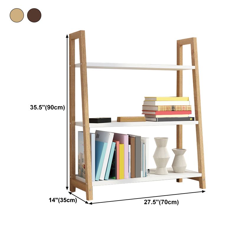 Open Back Bookshelf Contemporary Style Bookcase for Study Room Office
