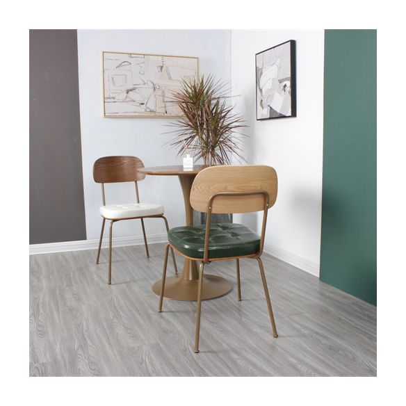 Industrial Style Upholstered Armless Dining Chairs Open Back Dining Side Chairs for Kitchen
