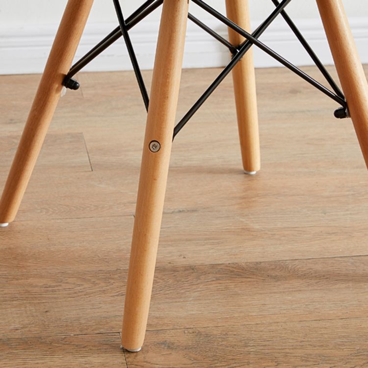 Modern Indoor-Outdoor Wood Chair Dining Room Armless Wingback Side Chair