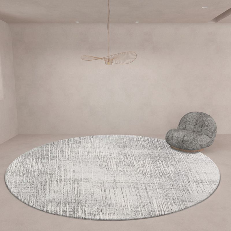 Gray Living Room Carpet Casual Solid Color Area Carpet Polyester Washable Indoor Rug