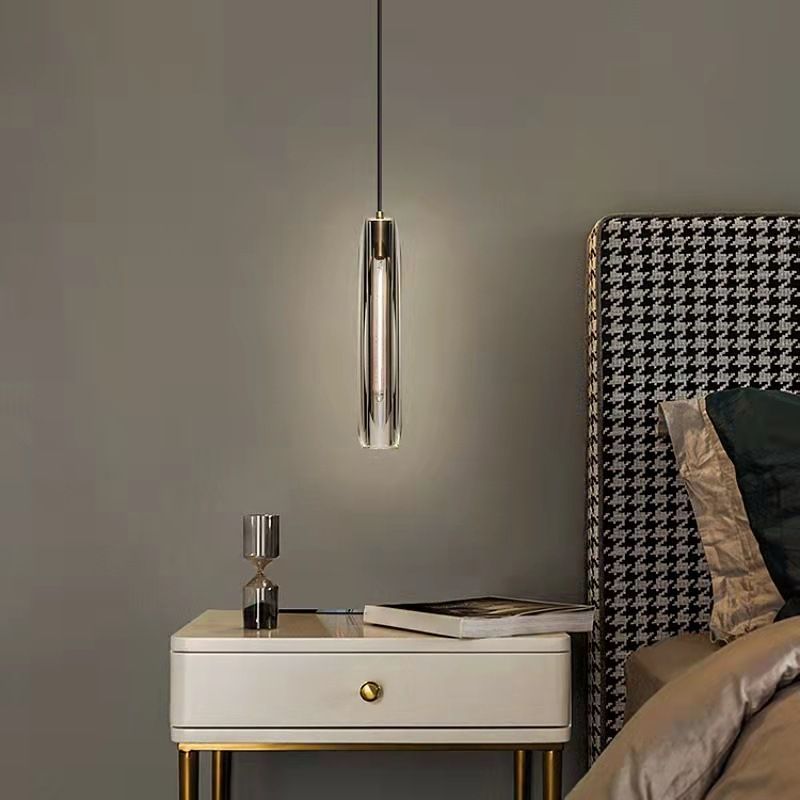 Modern Metal Wall Lighting Fixtures Cylinder Shape Wall Light with Crystal Shade