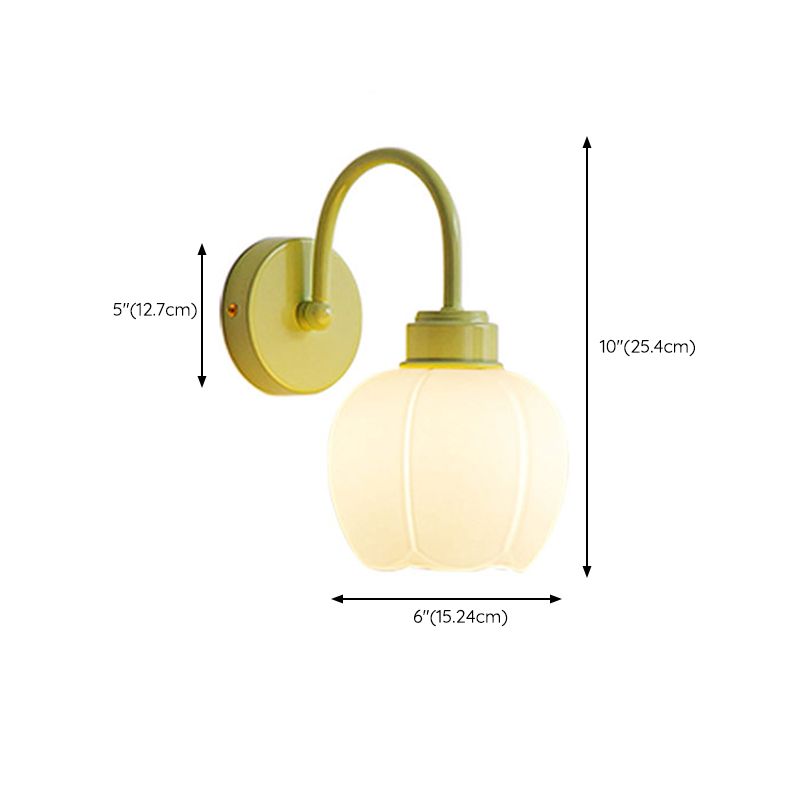 Contemporary 1-Light Wall Sconce Lighting Glass Shade Wall Lamp for Bedroom