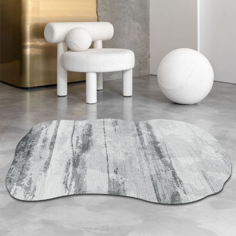 Fancy Grey Area Rug Modern Polyester Area Carpet Tie-Dye Pattern Stain Resistant Rug for Home Decor