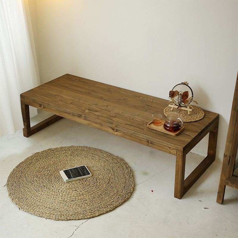 15"H Contemporary Coffee Table Solid Wood Coffee Cocktail Table