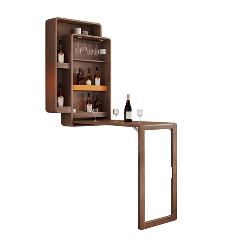 Solid Wood Bar Table Folding Dining Table for Kitchen Living Room