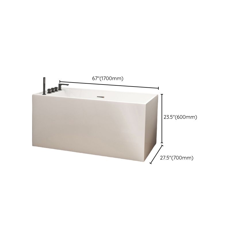 Rectangle Soaking Bathtub Freestanding Acrylic Bathtub with Faucet