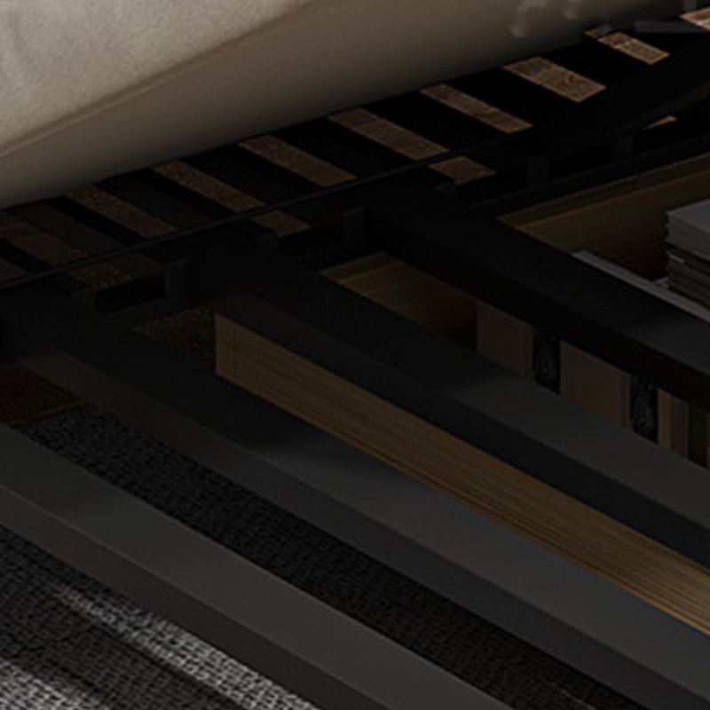 Scandinavian Beige Futon Sleeper Sofa Armless Futon and Mattress