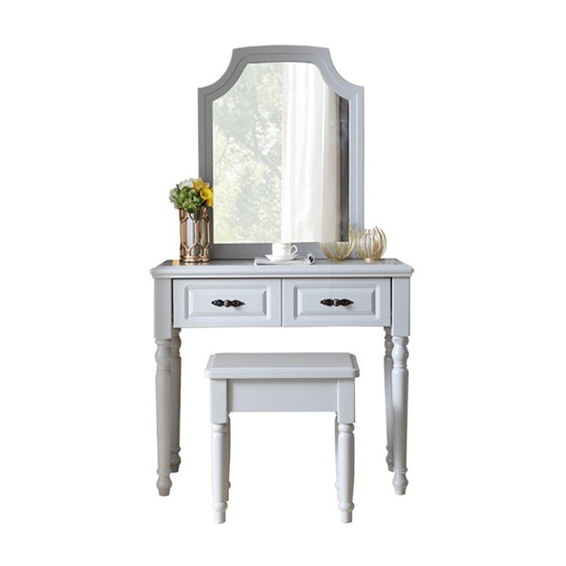 Bedroom Victorian Double Drawers Solid Wood Standing Make-up Vanity