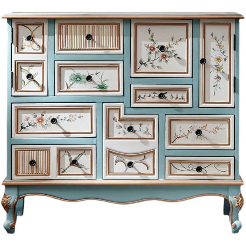 Nautical Wooden Storage Chest Bedroom Horizontal Chest with 3 Drawers