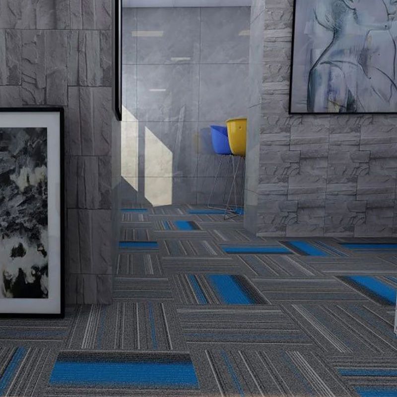 Indoor Carpet Tiles Geometric Print Level Loop Office Carpet Tiles