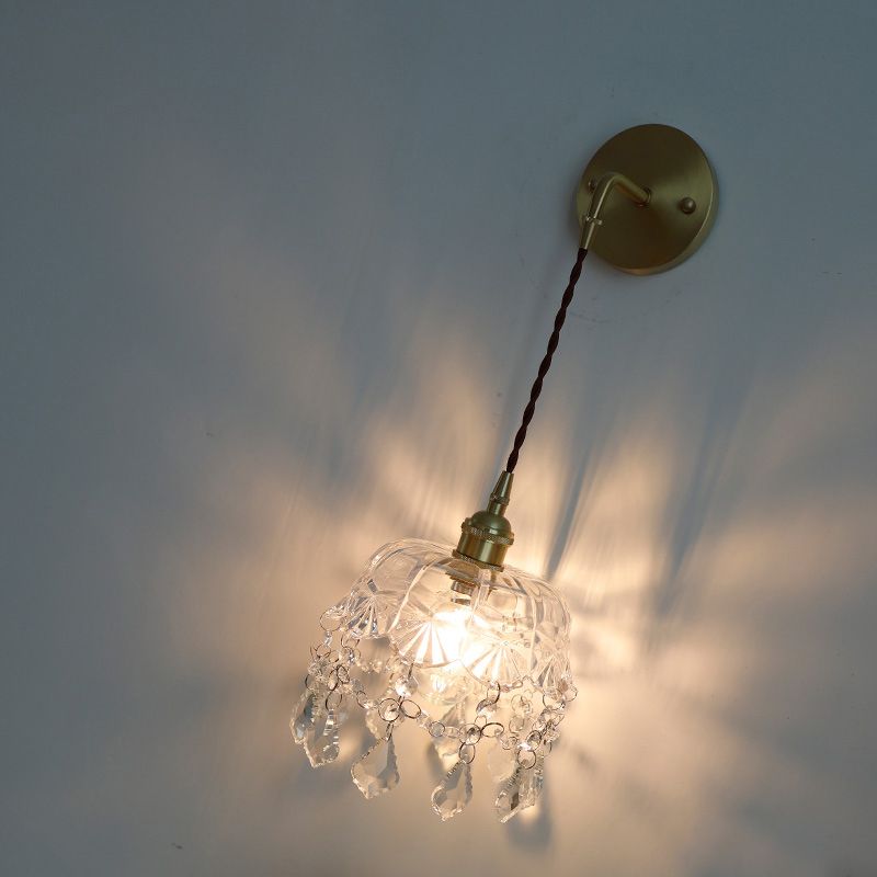 Luci da parete Nordica moderna a 1 luce Lampade a parete in vetro per camera da letto