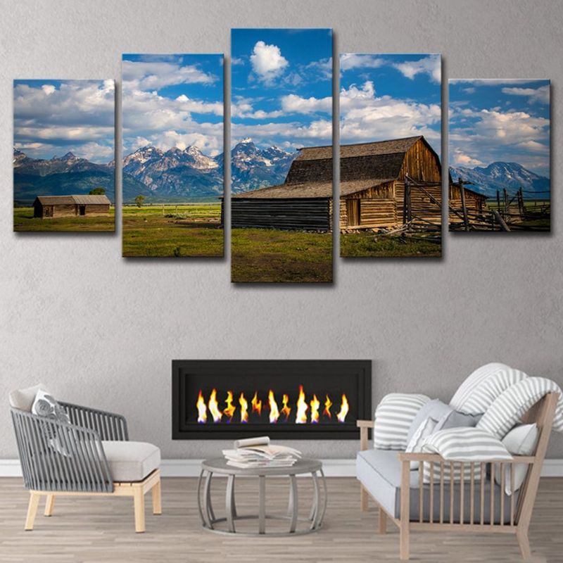 Multi-Piece Barn Scenery Wall Art Canvas Contemporary Wall Decor for Family Room