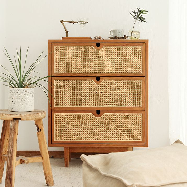 Pine Solid Wood Buffet Modern Natural Living Room Dining Buffet with Drawers