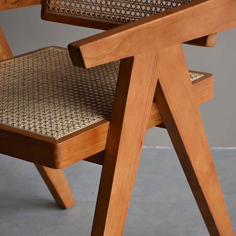 Silla de madera de fresno de estilo tradicional, silla individual con brazo trasero abierto para cocina