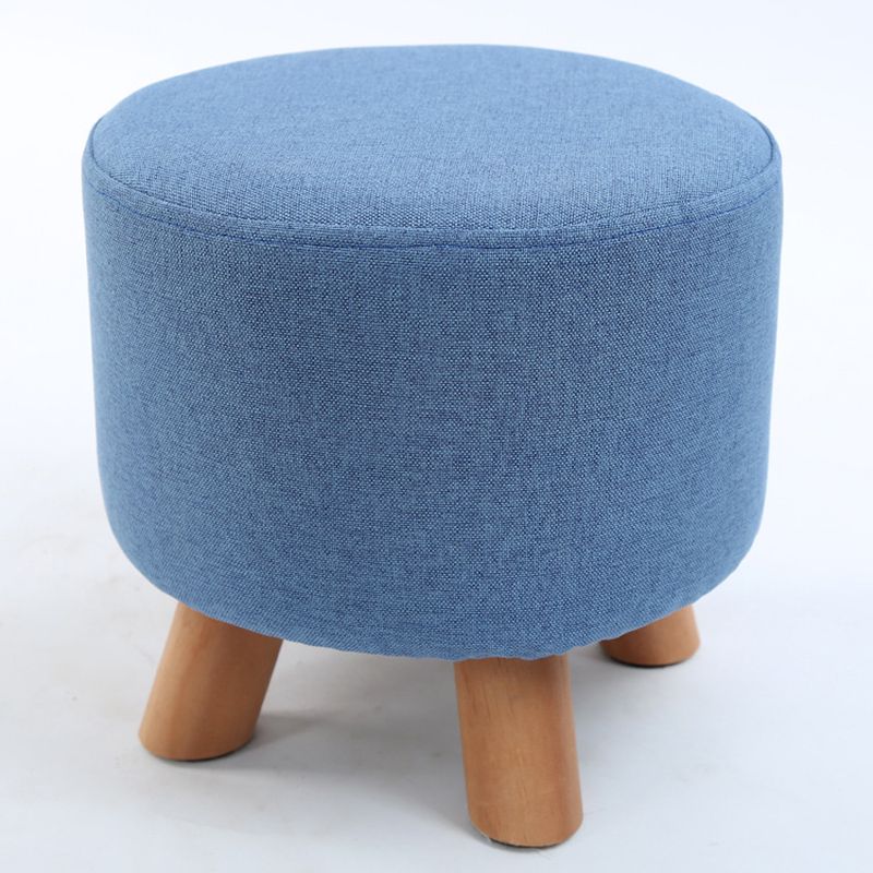 Trendy Cotton Blend Ottoman Plain Round Indoor Footstool Ottoman
