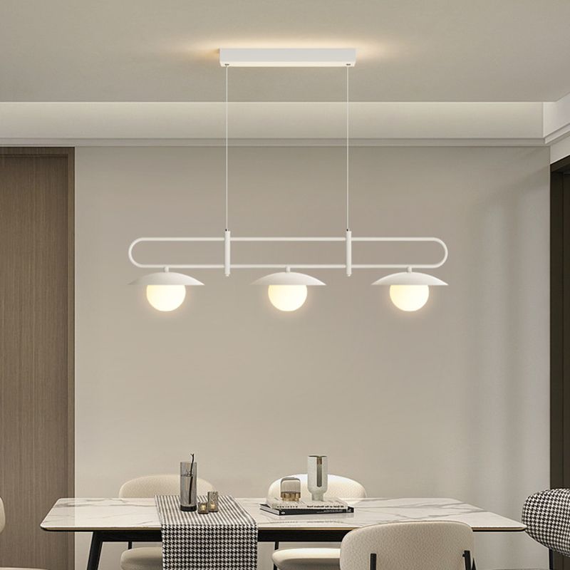3/4-Light Contemporary Kitchen Island Lighting White Island Pendant Lighting