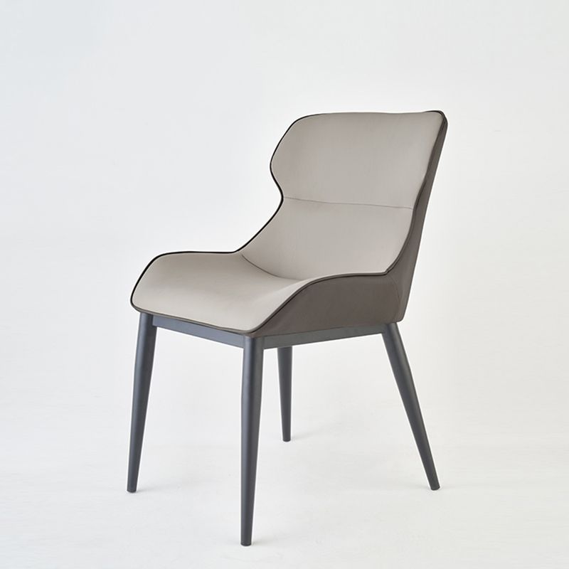 Silla auxiliar de cuero moderna para restaurante, silla de comedor con respaldo de alas y acabado mate (juego de 2)