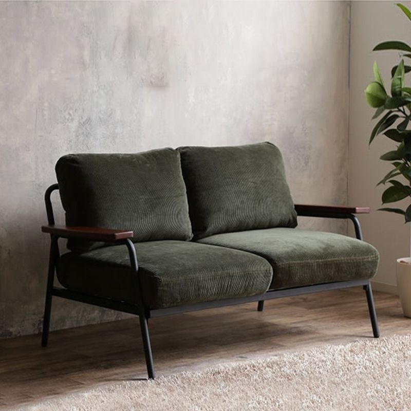 Contemporary Square Arm Sofa Cushions Standard Settee for Apartment