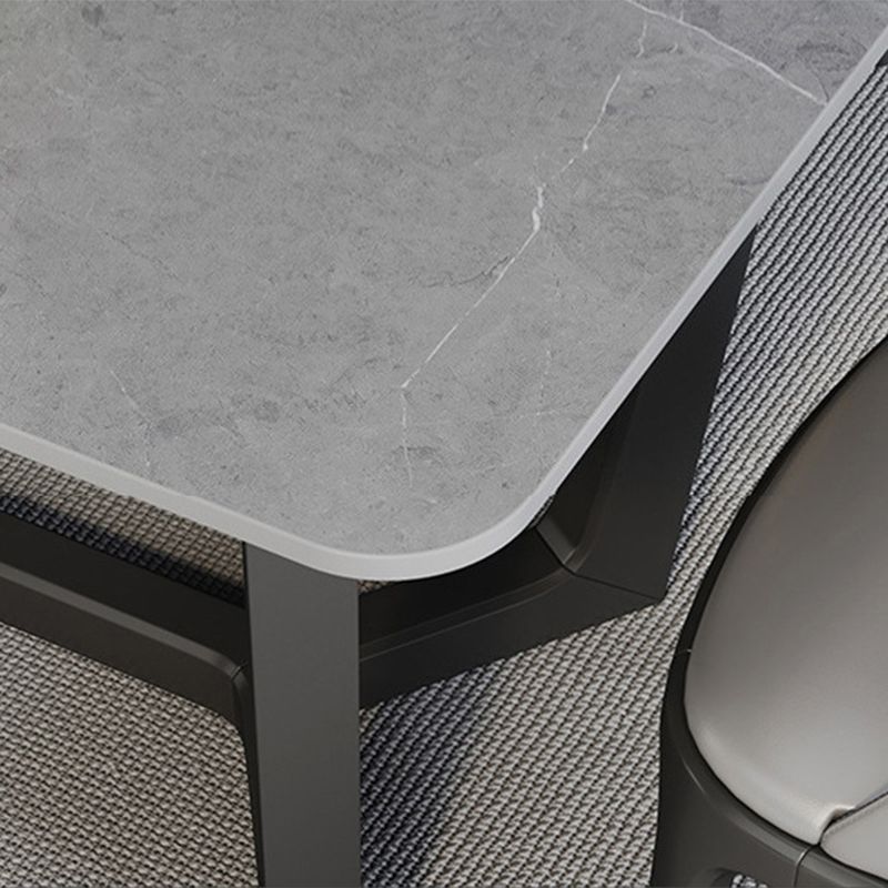 Grey Designer 1/2/5/6/7 Pieces Dining Table Set Rectangle Stone Dinette Set