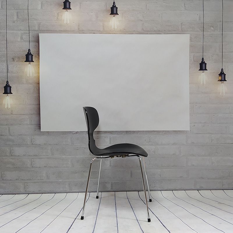 Modern Wood Chair Open Back Dining Side Furniture in Matte Finish