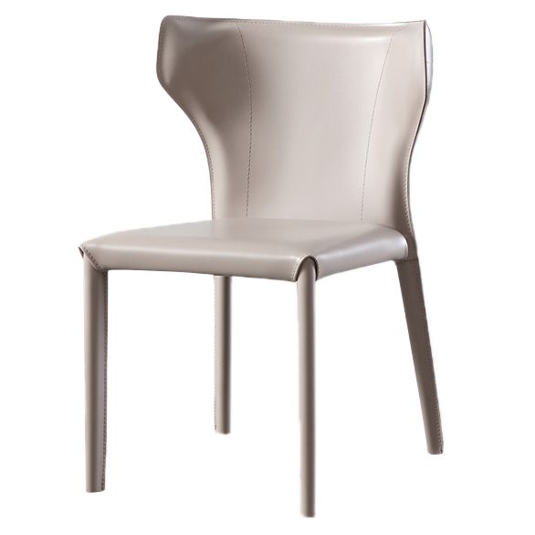 Moderne eigentijdse lederen eetkamerstoel Pure Color Wingback Side stoel