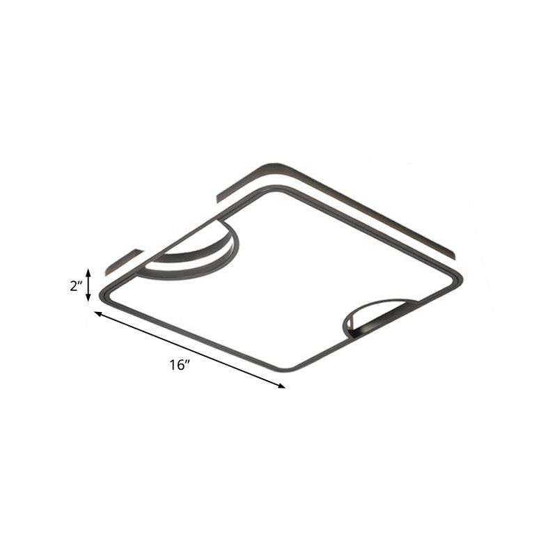 Plafonnier encastré rectangulaire/carré en acrylique, plafonnier LED intégré moderne noir/blanc en blanc chaud/blanc, 16"/19,5"/35,5" W