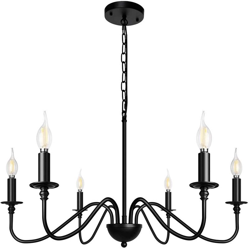 6-Lights Industrial Vintage Chandelier Metal Candlestick Lamp Holder Hanging Lamp for Restaurants Bar