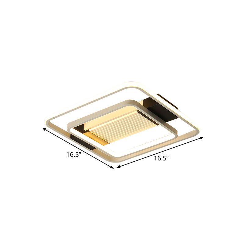 16.5"/20.5" W Acrylic Square Ceiling Light Fixture Nordic LED White Flush Mount Lighting for Bedroom
