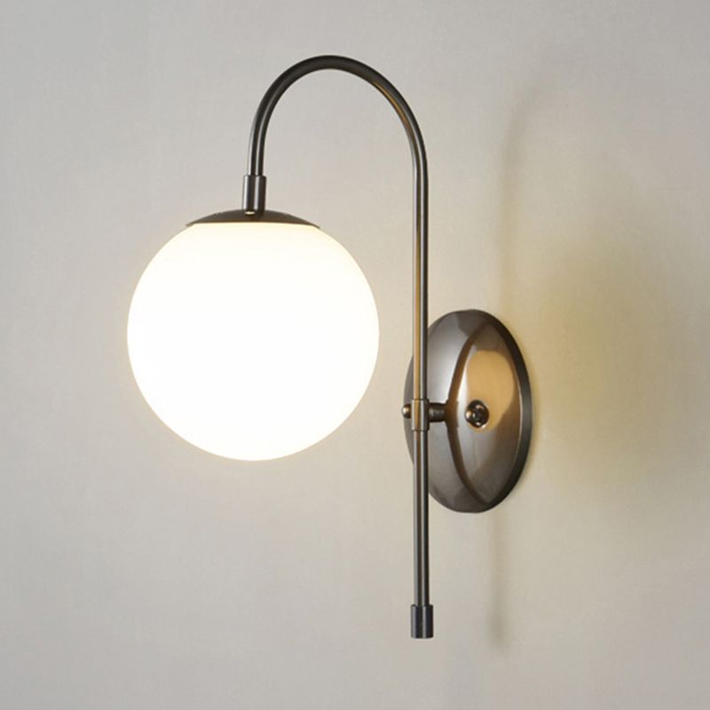 Glass Globe Wall Light Modern 1-Light Wall Lights for Bedroom